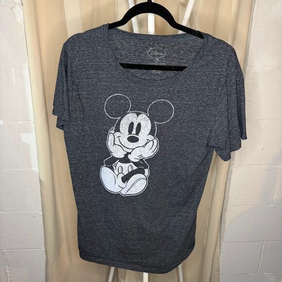 Disney Parks Dark Gray XL Retro Mickey Mouse Short Sleeve T-Shirt - Picture 1 of 3